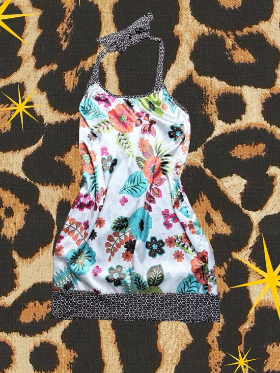 Zara Dresses & Skirts - ZARA TRF | Y2K Style Mixed Print Halter Mini Dress | Women’s Size M